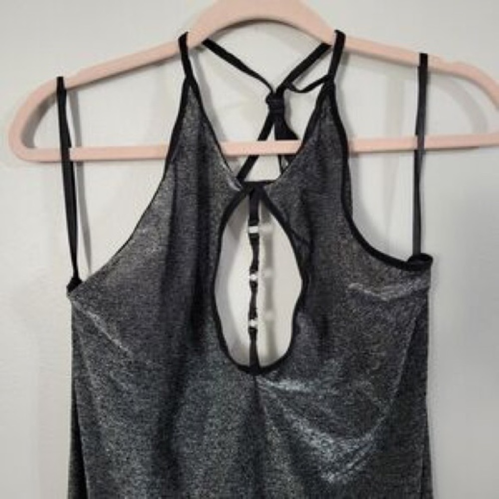 Women's Metallic Gray Sleeveless Maxi Dress - Picture 4 of 7